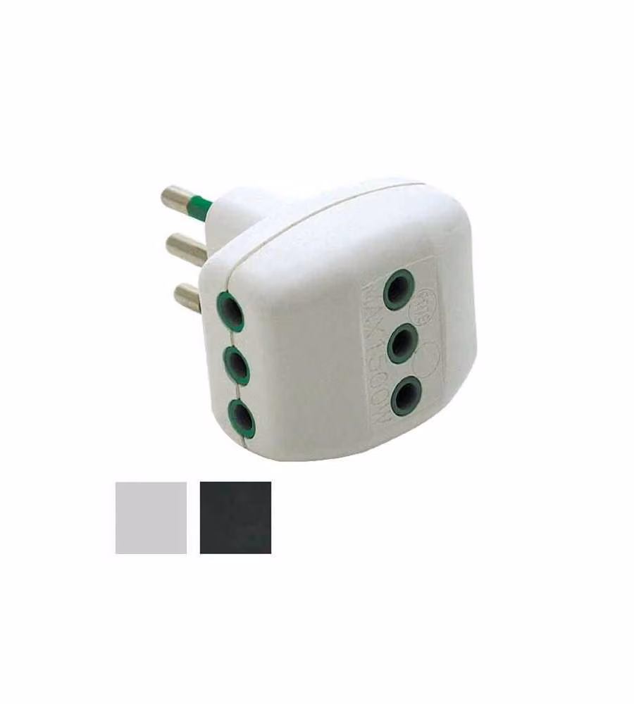 Adattatore Triplo 10A+T Bianco           82200 Fme
