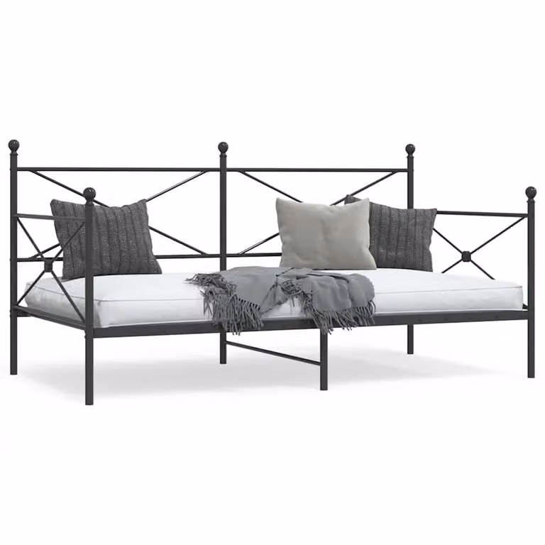 vidaXL Letto contenitore con base a sollevamento in metallo nero L/P/H: 100 x 200 x 105,5 cm