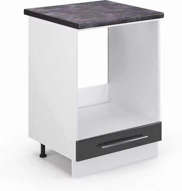 Mobile per forno da incasso Fame-Line Vicco Antracite lucido e Bianco 60 cm – 1