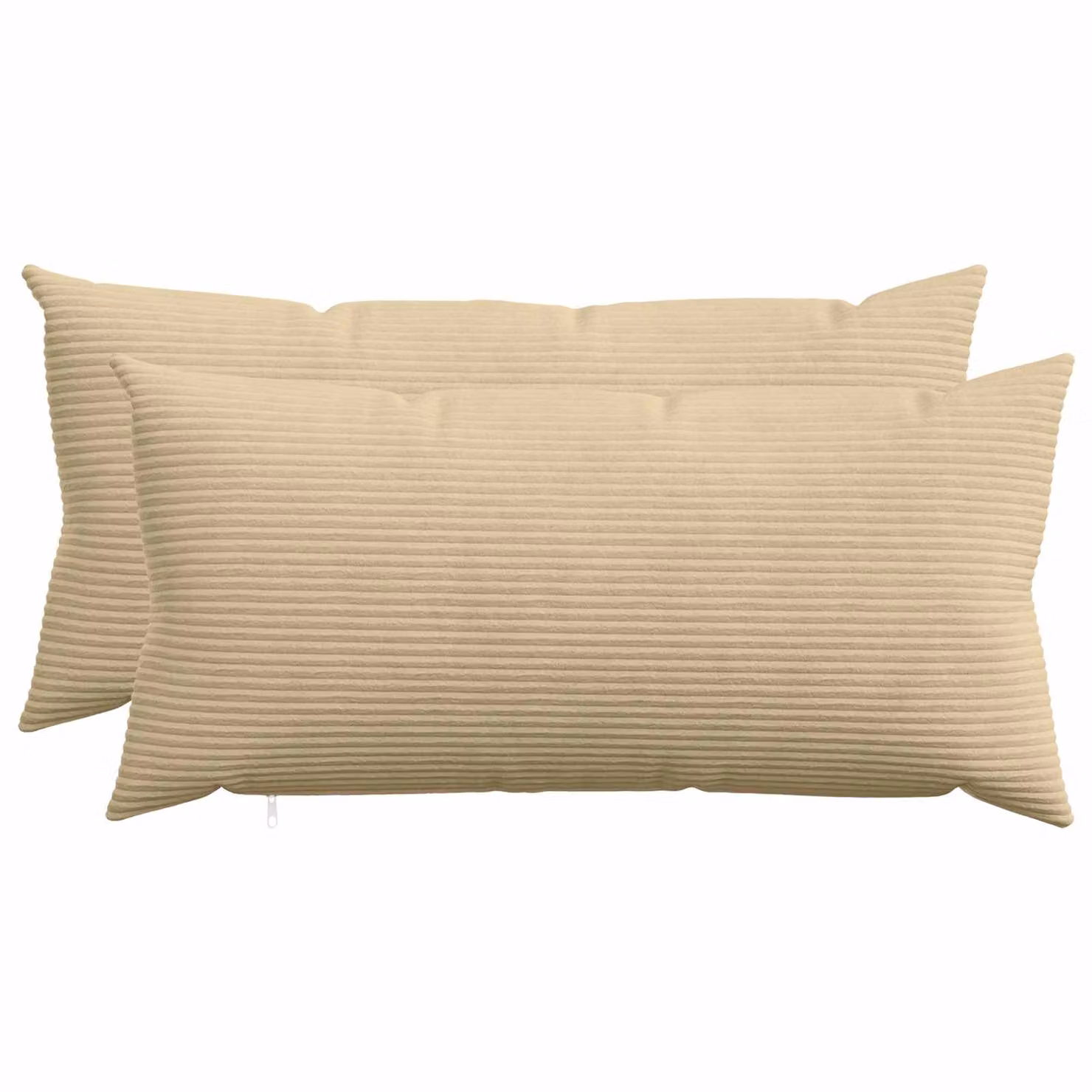 Set di 2 federe vidaXL HEERLEN in velluto a coste, Grigio Verde, L 40 cm x P 80 cm