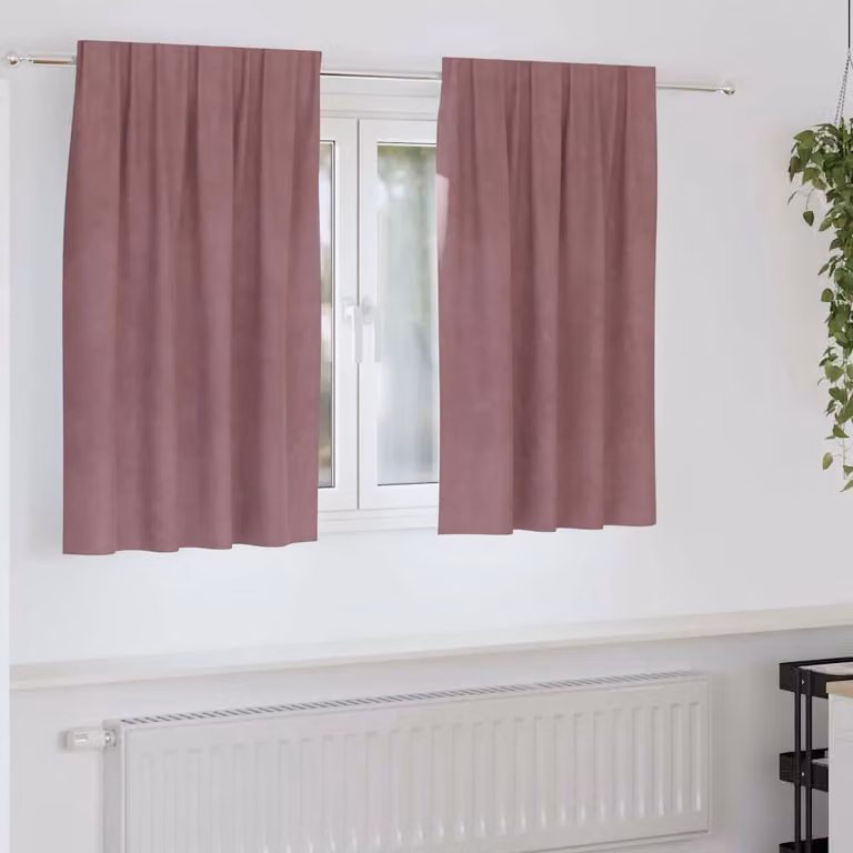 Set di 2 tende oscuranti vidaXL in velluto rosa, L 140 cm x H 140 cm