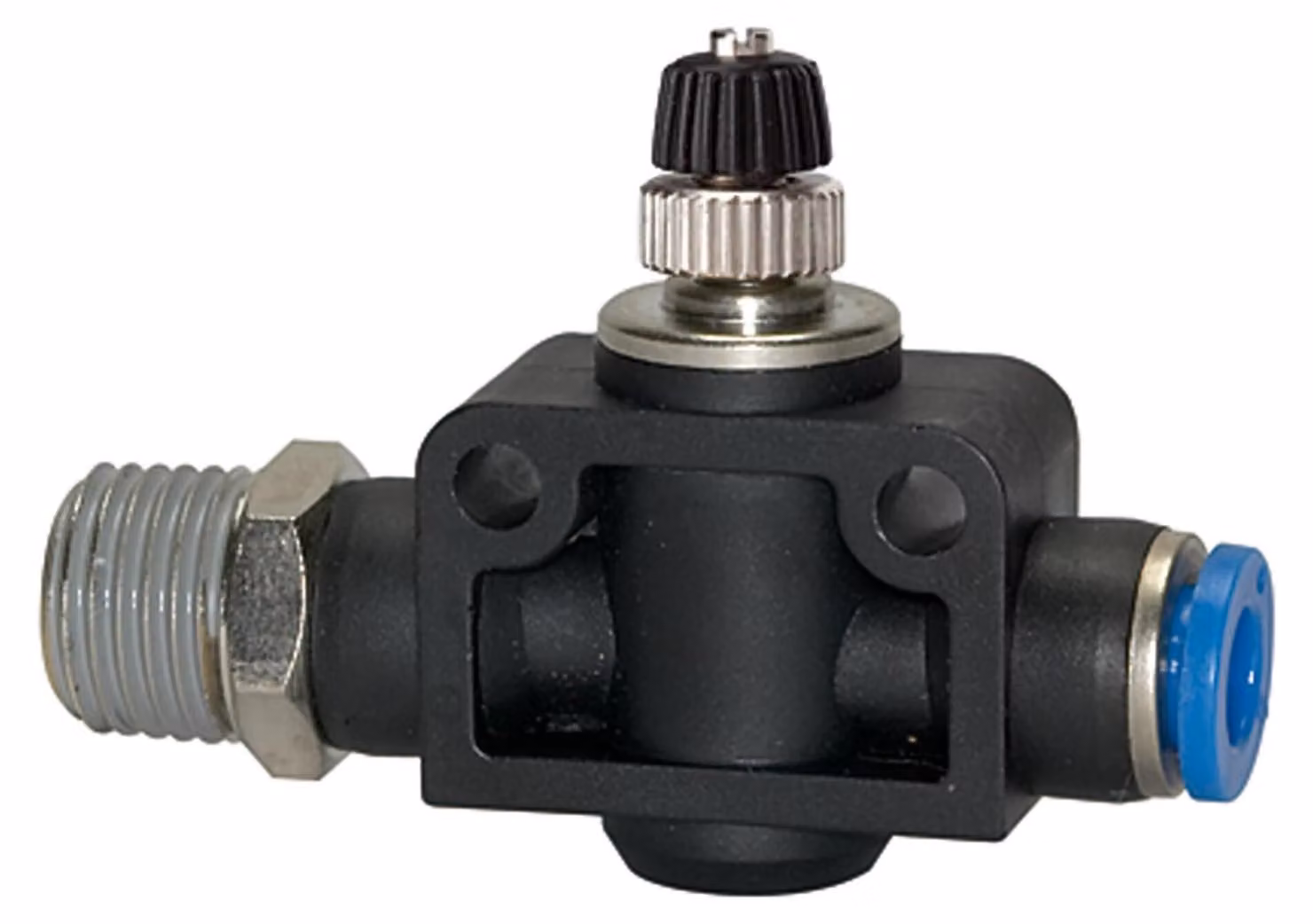 Valvola di ritegno a farfalla Riegler "Serie Blu", diritta, R 3/8 a. G-S Ã˜ 8 mm