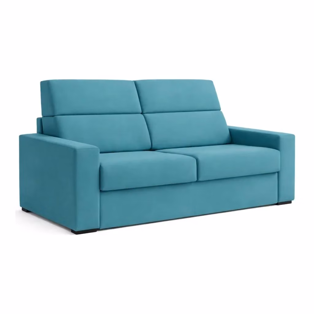 Divano Letto 2 Posti Sonico DMORA Made in Italy, Azzurro, L: 200 cm, P: 95 cm – 2