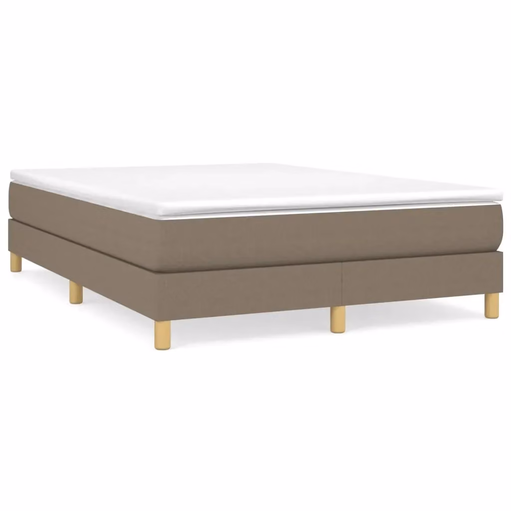 Letto Ibrido con Giroletto a Molle e Materasso vidaXL in Tessuto Beige e Marrone L/P/H: 190 x 140 x 25 cm – 2
