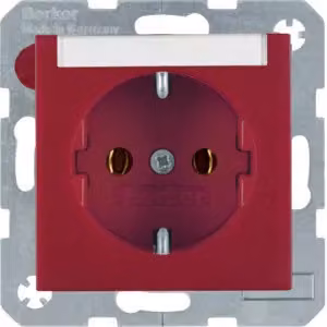 Berker 47501902 Presa SCHUKO con campo di etichettatura rosso, opaco Berker S.1/B.3/B.7