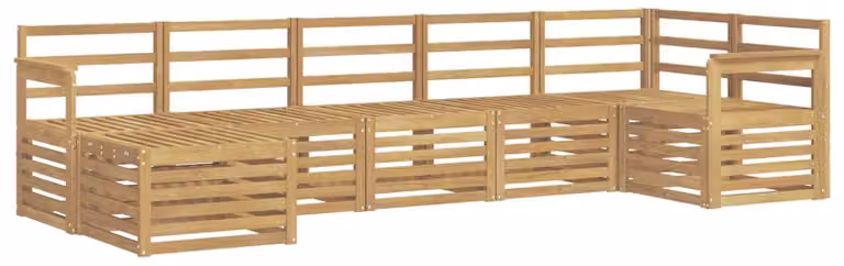 Set di divani da esterno, 7 pezzi, colore bianco