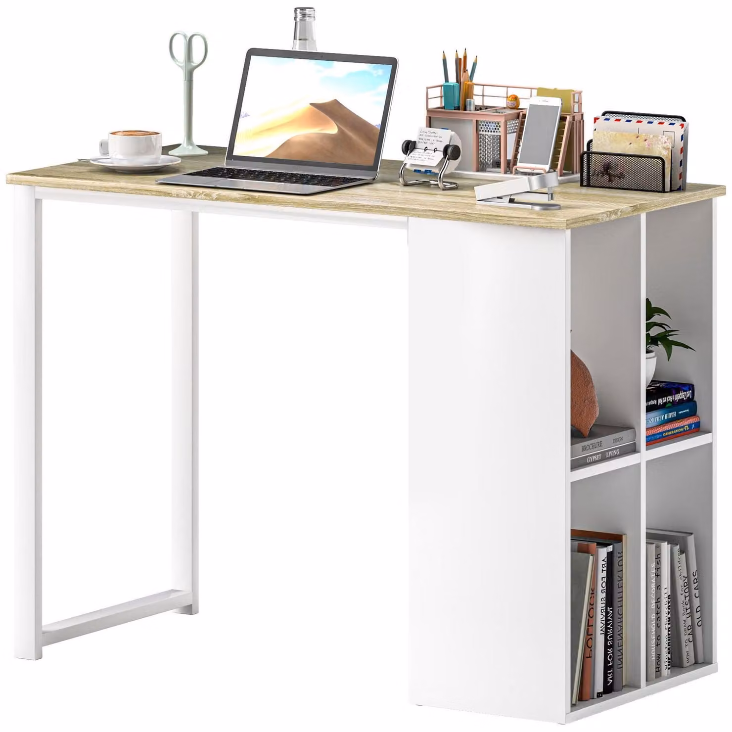 Scrivania compatta - Scrivania per computer - Postazione di lavoro - Scrivania - Scrivania per computer - Modello "Noce"