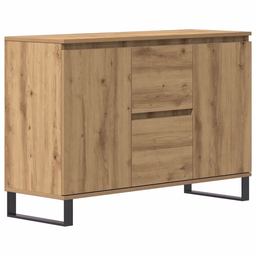 Credenza Buffet Design Mania in Legno Rovere e Metallo, Colore Marrone, L 101,5 cm x P 35 cm x H 70 cm – 2