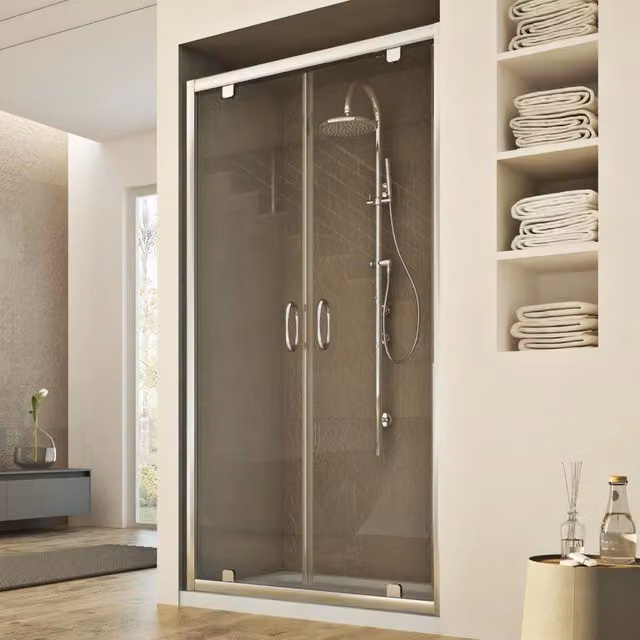 Porta Doccia 130CM H185 trasparente mod. Sintesi 2 Ante