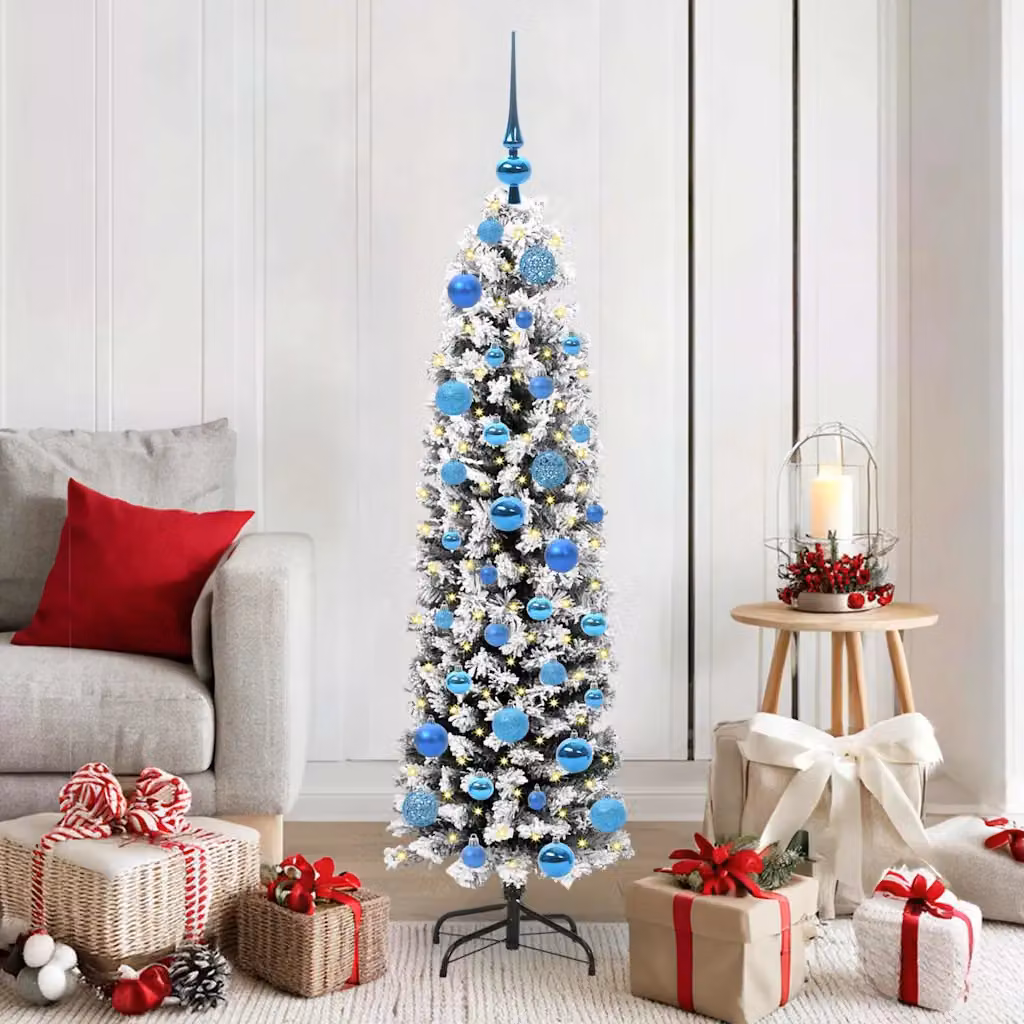 Albero di Natale artificiale moderno vidaXL verde con 150 LED luce bianca calda
