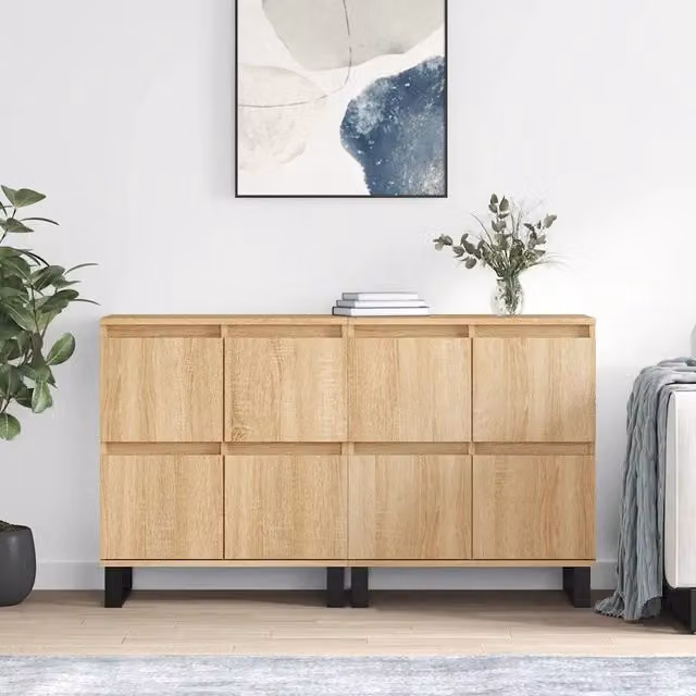 Set di 2 credenze vidaXL in legno multistrato color rovere, modello da appendere alla parete per la tua sala da pranzo