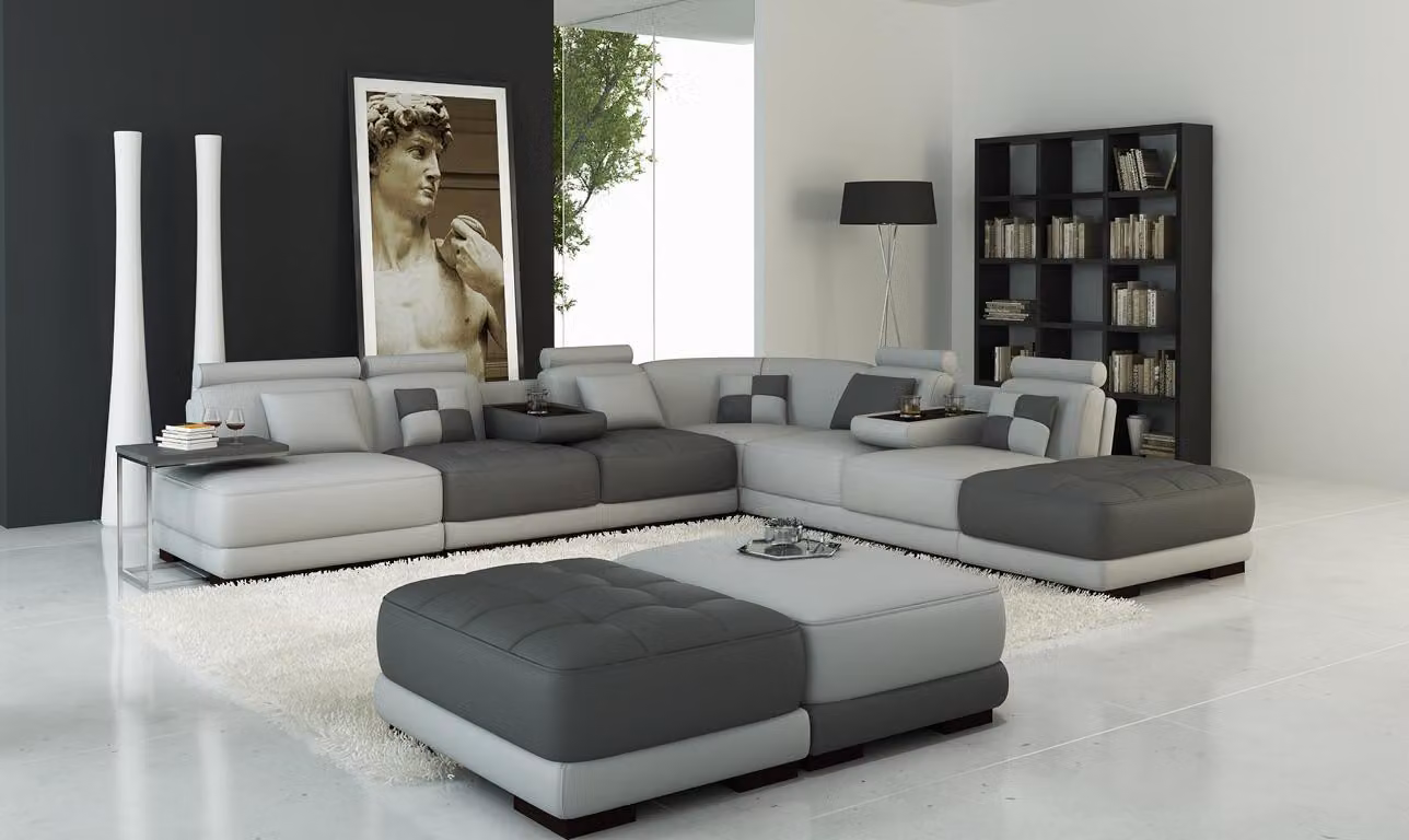 XXL Designer Wohnlandschaft Polster L-Form Ecksofa Eck Garnitur Sofa Couch Ecke