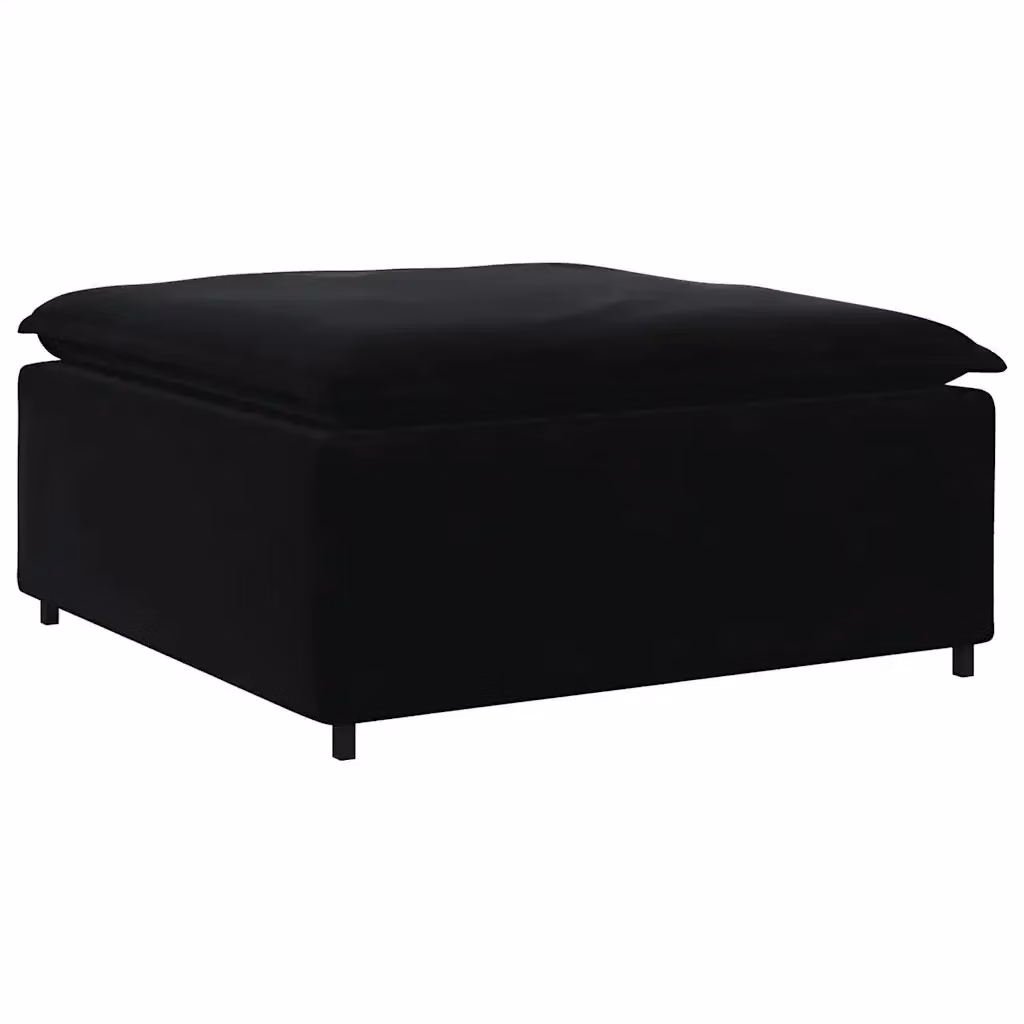 Modulo Poggiapiedi per Divano Modulare da Giardino o Soggiorno Design In Nero L: 100 cm, P: 100 cm, H: 48 cm – 2