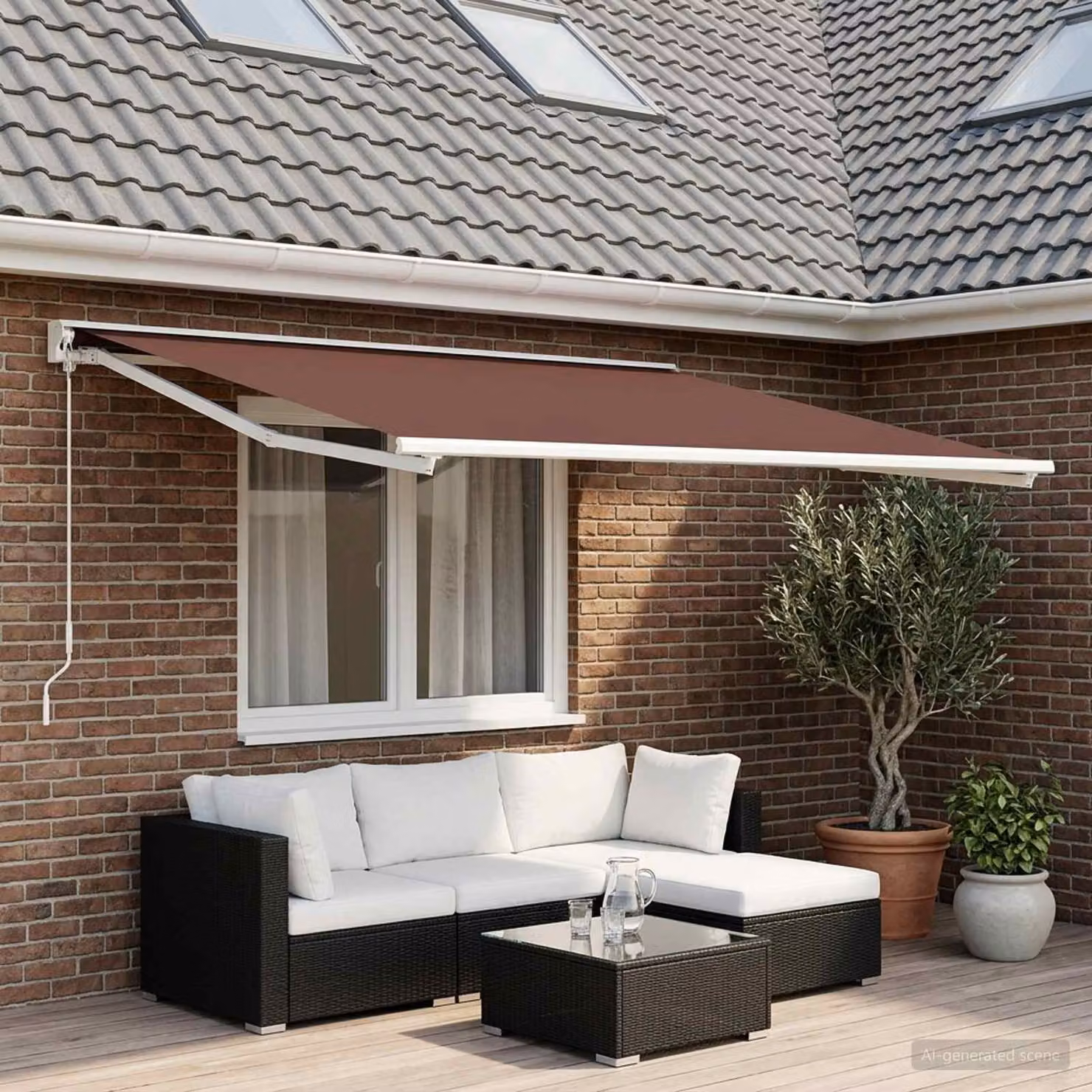 Telo di ricambio per tenda da sole vidaXL in poliestere, Marrone, L 500 cm x P 300 cm