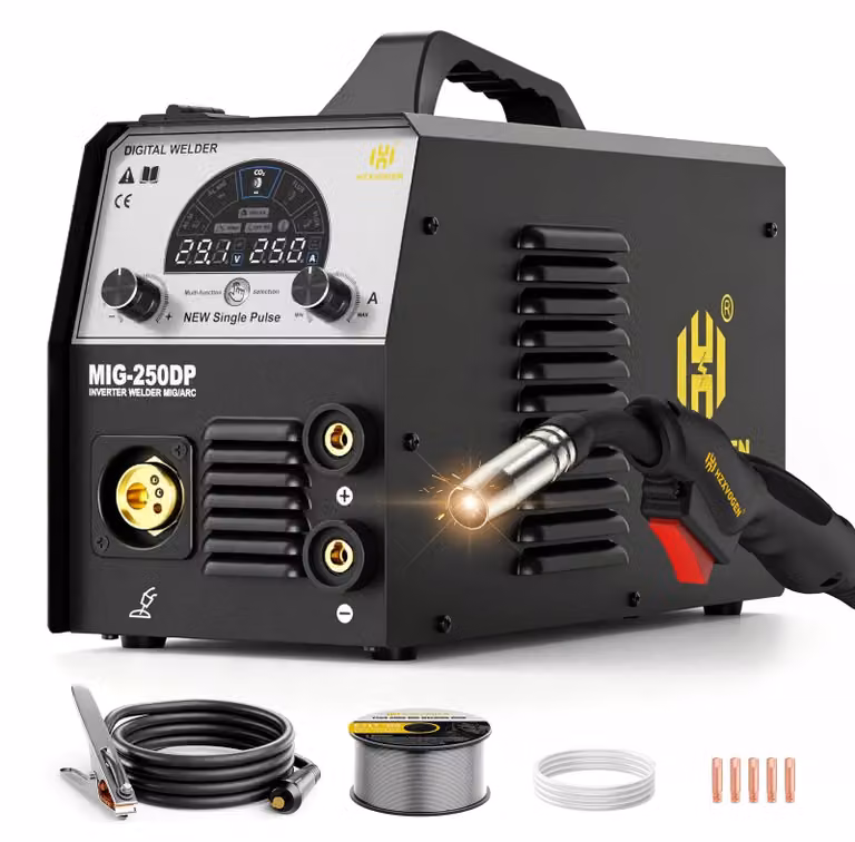 Saldatrice ad arco elettrico in alluminio - 250 A, 230 V - Multifunzione 5-in-1