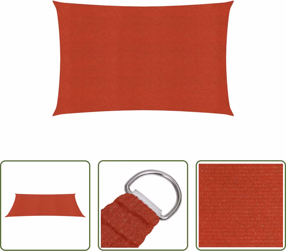 Tenda da sole Living Store, 160 g/m², colore rosso, dimensioni 5x7 metri, realizzata in HDPE