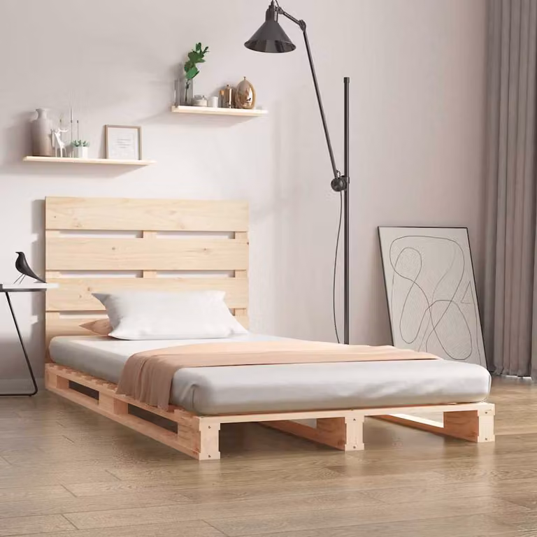 vidaXL Giroletto in Legno Massello di Pino con Doghe Fisse, Marrone, L/P: 90 x 200 cm