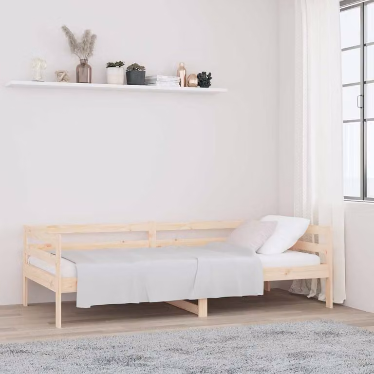 vidaXL Dormeuse in legno di pino massello marrone, L/P/H: 200 x 80 x 56,5 cm