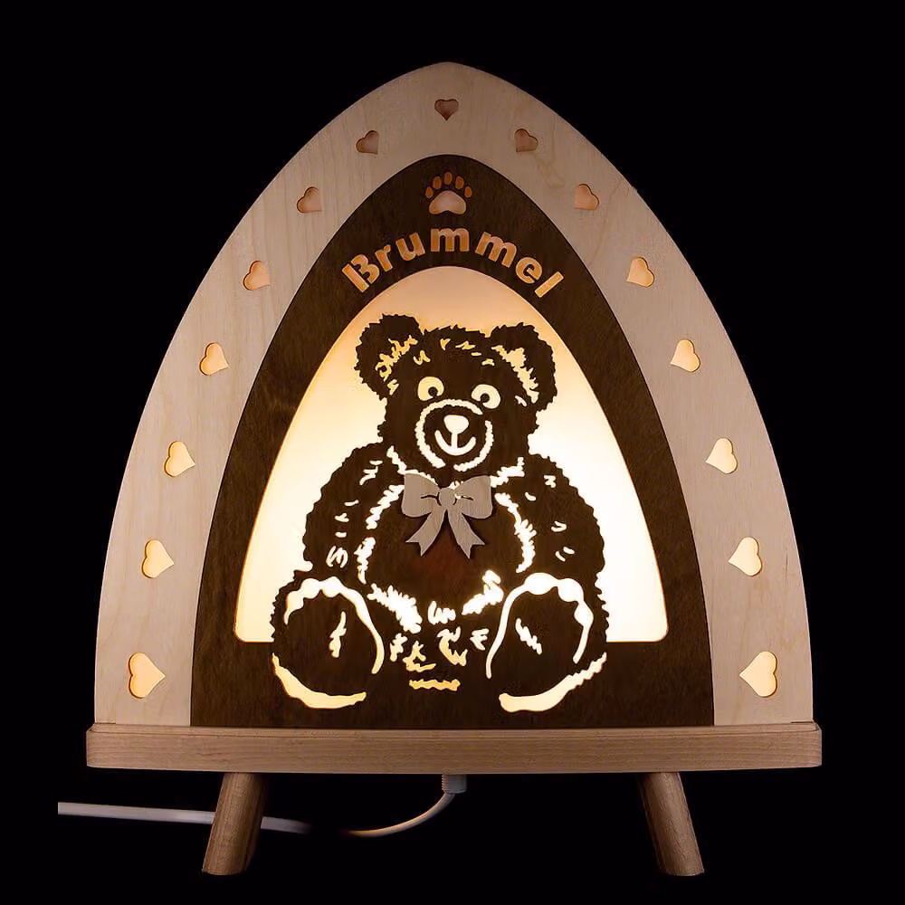 Lampada da terra ad arco a candela Brummel bear con illuminazione LED LxHxP 30x32x6cm NUOVO
