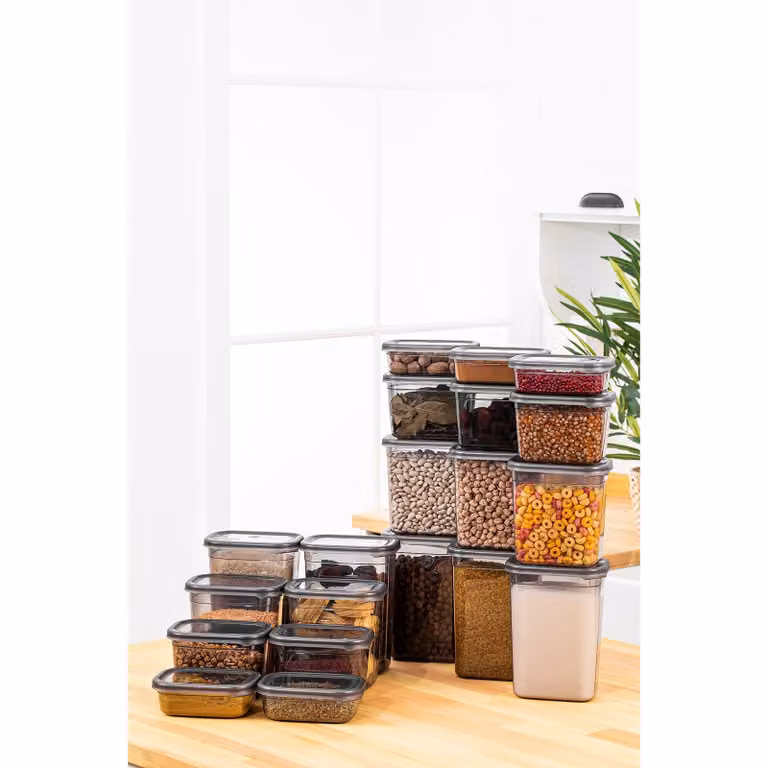 Hermia Concept, BNMPEGYAR20-481115, Set di contenitori (20 pezzi), 100% PLASTICA, antracite, 14 x 10 x 5 cm
