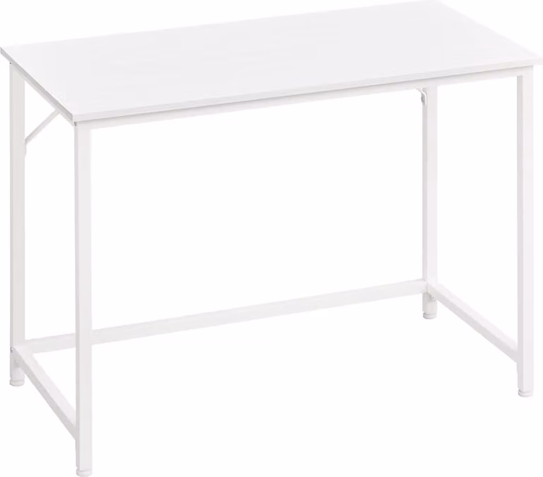 Scrivania BlackVASAGLE, piccola scrivania per computer, ufficio per studio, camera da letto, 50 x 100 x 76 cm, struttura moderna in metallo, bianco acero