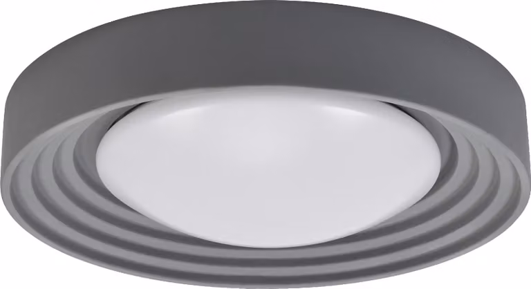 LEDVANCE ORBIS Concrete, plafoniera in cemento grigio con LED, 24,5W, 1800lm, 3000K bianco caldo amichevole, dimmerabile in 3 fasi con un clic, diametro 500mm, protezione IP20, adatto per bagni