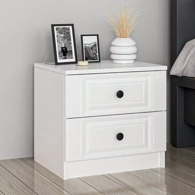 Comodino Ismael DMORA con un ripiano, Bianco opaco, L: 72 cm, P: 42 cm, H: 77 cm