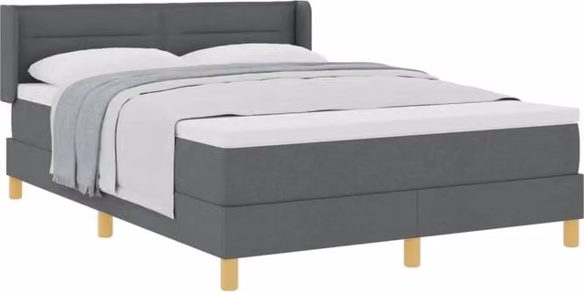 Letto a molle con materasso vidaXL in tessuto grigio moderno L/P: 160 x 200 cm