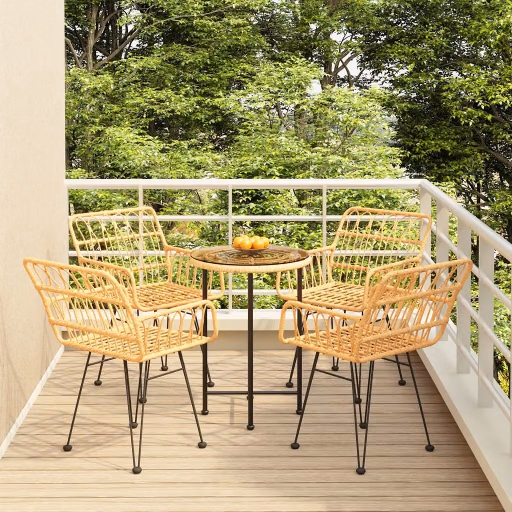 Maison Exclusive - Set da pranzo da giardino in rattan sintetico, 5 pezzi