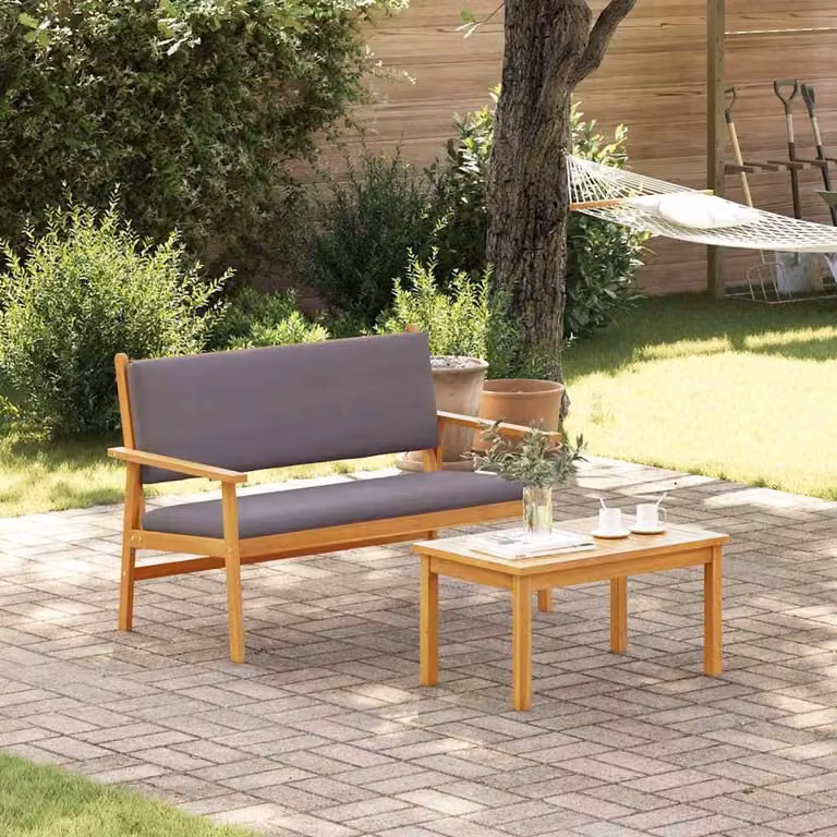 Maison Exclusive - Panchina da giardino antracite in legno massello di acacia