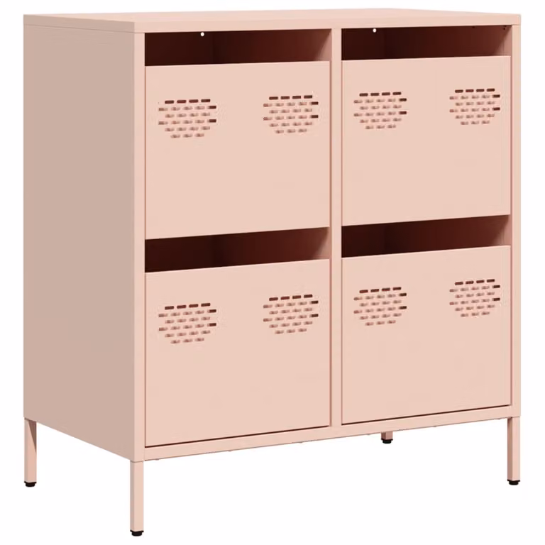 Credenza Rosa 68x39x73,5 cm in Acciaio Laminato a Freddo