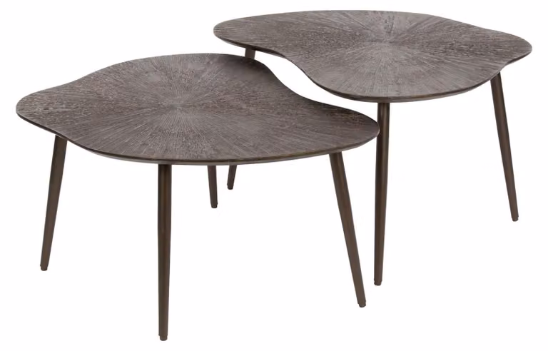 Tavolino FURNLUX Ray marrone, bronzo e nero 76 cm (2 pezzi) / Colore principale: marrone / Dimensioni: 76 x 41 x 62 cm
