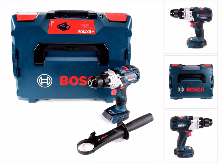 Bosch GSB 18V-110 C Trapano avvitatore con percussione a batteria Professional 18V / 110Nm + Valigetta L-Boxx - senza batterie, senza caricabatterie