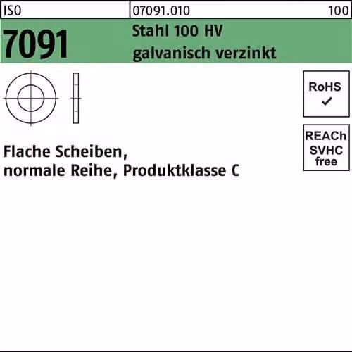Dischi Reyher ISO 7091 acciaio 20 galv. vz 070910109200000 (100 pezzi)