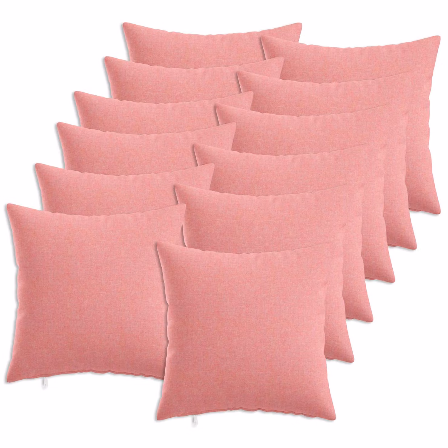 Set di 12 federe quadrate vidaXL HEERLEN rosa in poliestere, L 45 x P 45 cm
