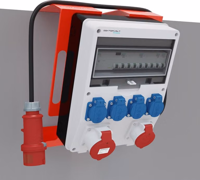 Distributore di corrente con supporto Siemens pTD-S/FI SET 32A 16A 4x230V Prese Mennekes Doktorvolt 6160