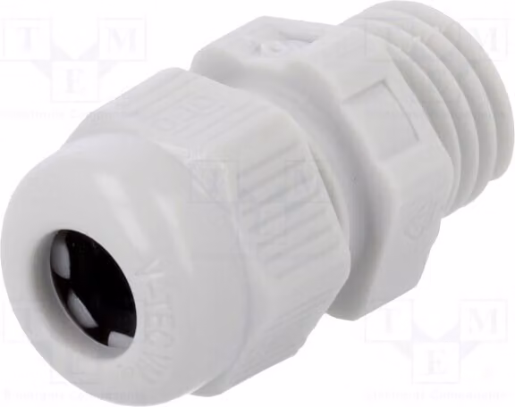 1 x Raccordo per cavo M12, grado di protezione IP68, materiale: grigio chiaro, modello V-TEC VM12 LGR, versione "n"