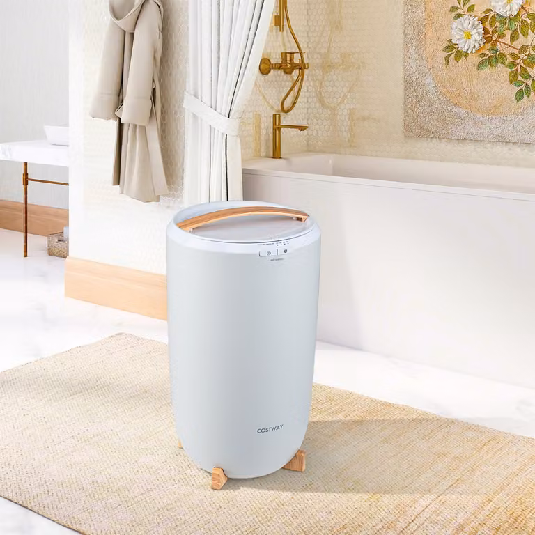 Scaldabiancheria Costway da 20 L con timer di spegnimento automatico e secchio portatile per asciugamani oversize, Grigio
