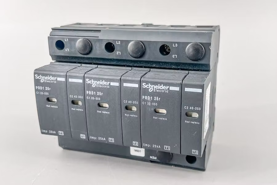 Interruttore automatico combinato Schneider Electric 16316, grado di protezione IP20, 3 poli, corrente nominale 40kA, modello PRD1-25r, tensione 230/400V - Protezione contro le sovratensioni