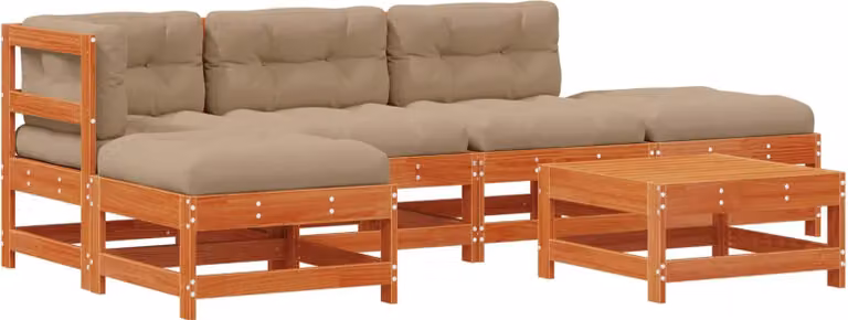 Set Lounge da Giardino 5 pcs Pino Marrone Cerato