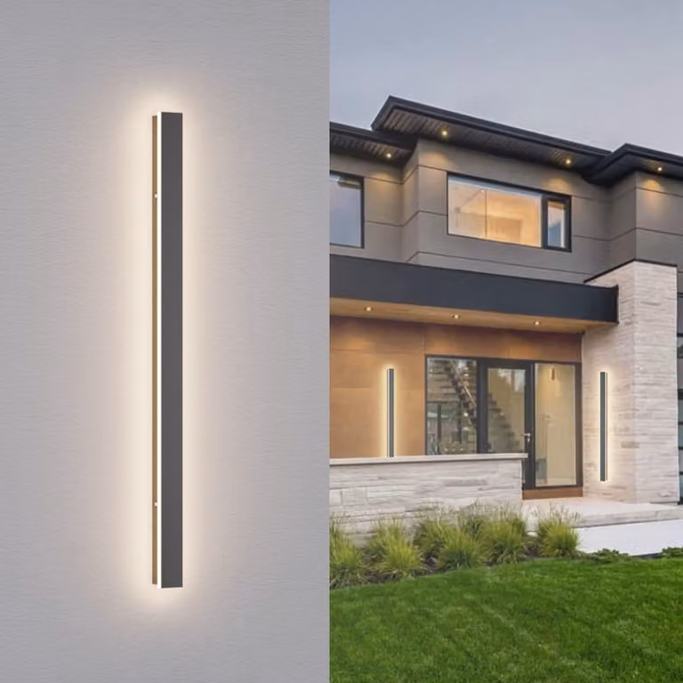 Lampada a parete a LED, 30 W, 4000 K, grado di protezione IP65, 100 cm, colore grigio scuro