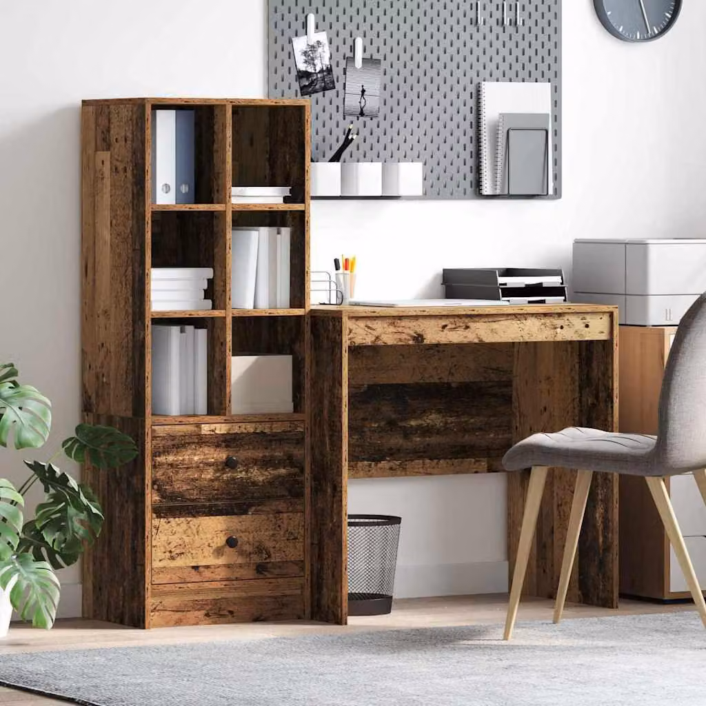 Maison Exclusive - Scrivania con cassetto 2 pcs Legno vecchio