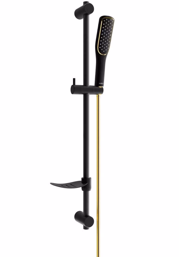 Mexen DF49 set doccia scorrevole, nero/oro - 785494582-57