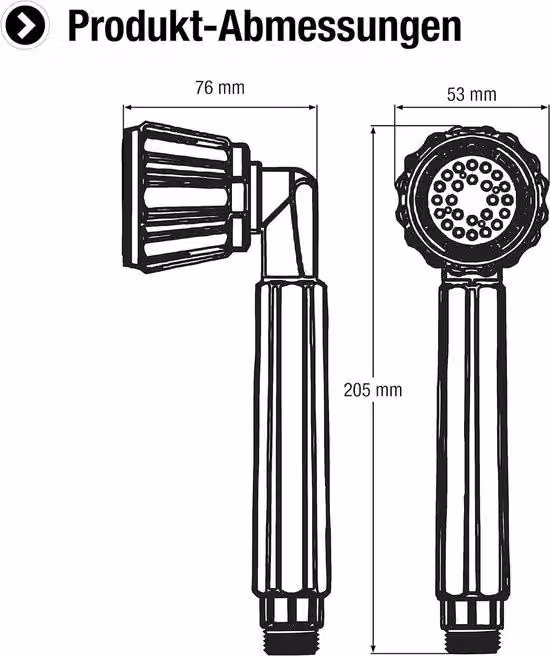Nuovo soffione doccia cromato con valvola da 59 mm e design a getto singolo a risparmio idrico.