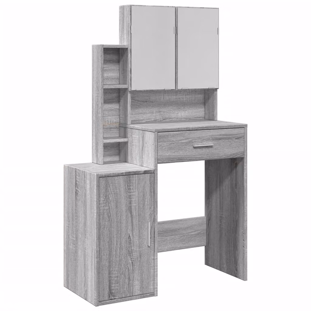 Toeletta con Armadietto Grigio Sonoma 80x35x132 cm