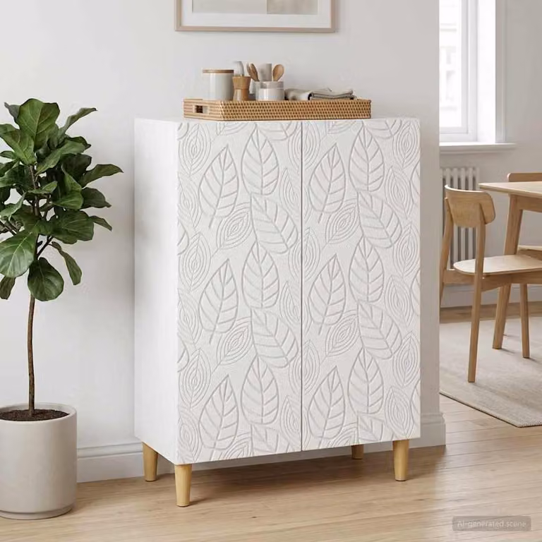 Credenza moderna vidaXL in legno ingegnerizzato bianco L 66 cm x P 34,5 cm x H 90 cm