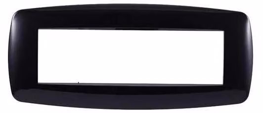 Ettroit placca compatibile Bticino Livinglight 7 moduli plastica slim colore nero - LN87702