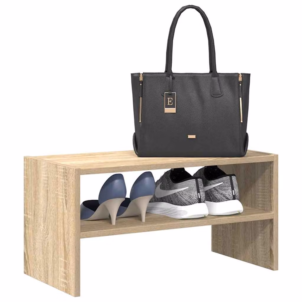 Scarpiera impilabile moderna vidaXL in legno color marrone L: 60 cm, P: 30 cm, H: 30,5 cm