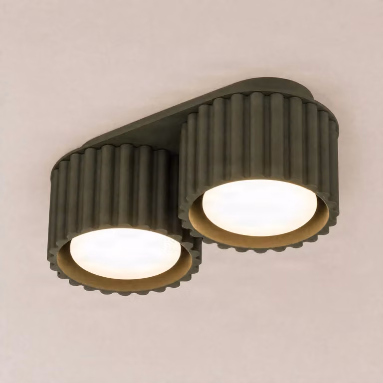 Plafoniera soffitto Aura 2 SOLLUX LIGHTING, dimmerabile, Verde, Corridoio, Alluminio, Moderno, Plafoniera