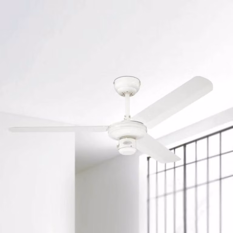 Westinghouse Ventilatore da soffitto Industrial bianco silenzioso Ø 122 cm, Bianco / Opale, Soggiorno / Sala da pranzo, Metallo, Moderno